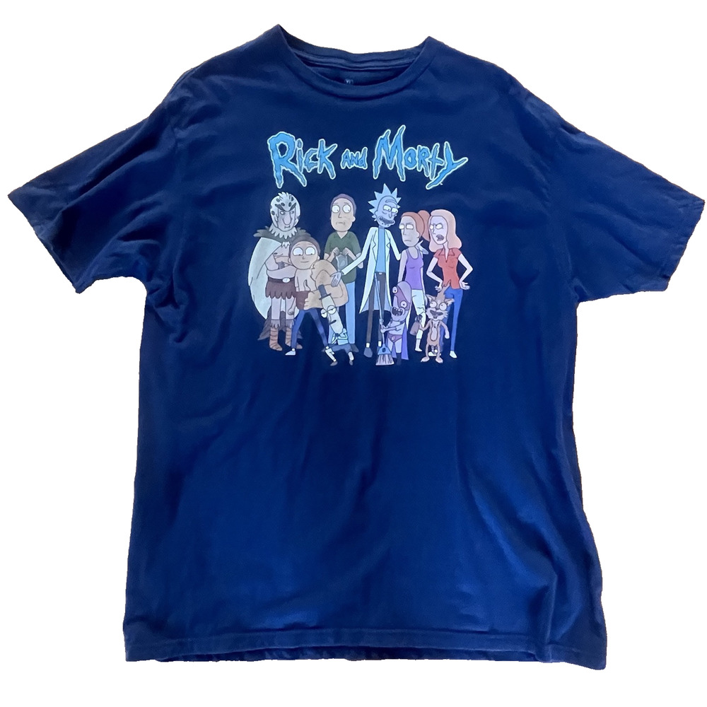 Rick and Morty Characters T-Shirt Adult Swim Cartoon Network Men's XL